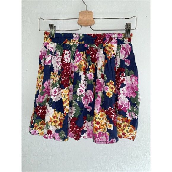Women’s Brandy Melville Floral Mini Skirt Onesize Flowy Pull On Summer Italy - Picture 1 of 4